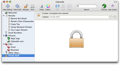 Caboodle Editor Encrypt entry
