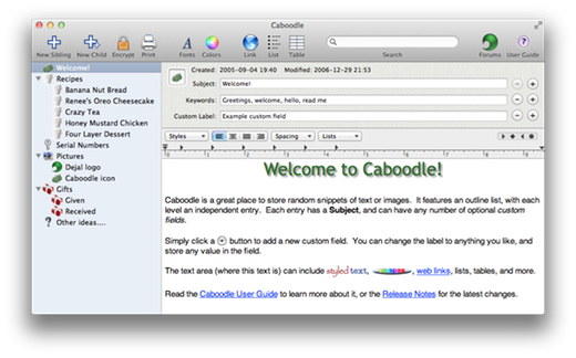 Caboodle Main Editor Window